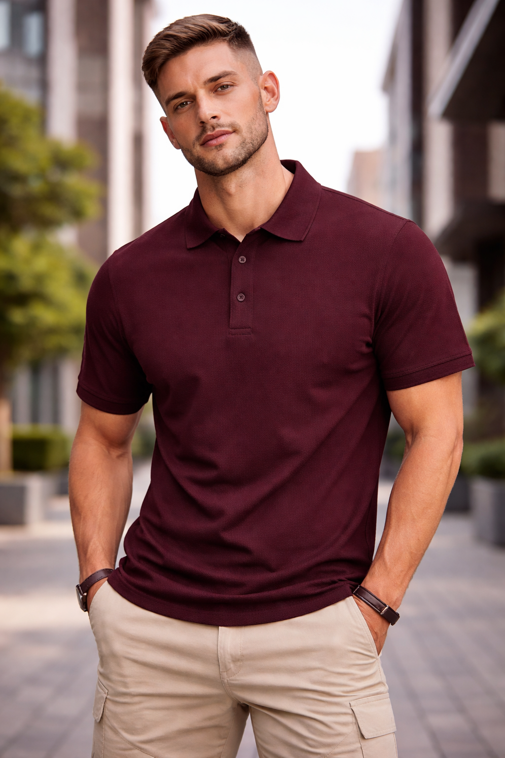 Crimson Edge Men's Polo